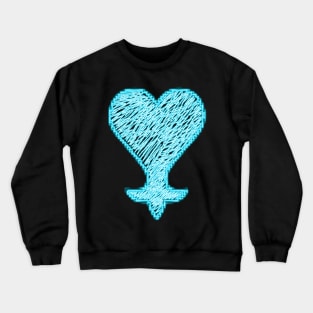 Heartless 8bit style blue neon Crewneck Sweatshirt